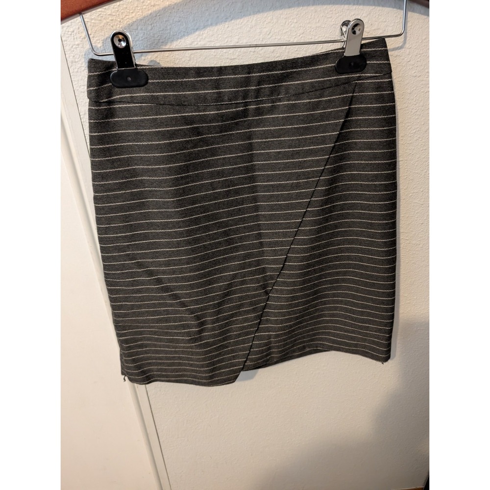 Loft Gray Striped‎ Skirt Back Zipper Size 2P